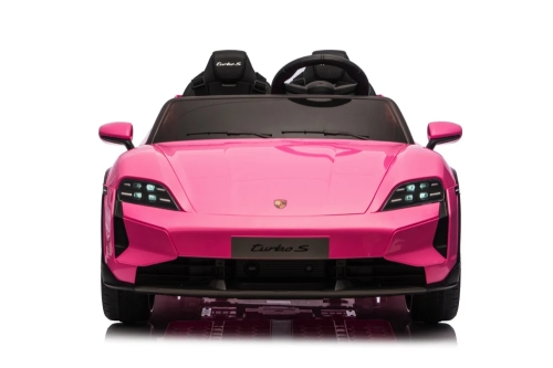 Детский электрический игрушечный автомобиль Porsche Taycan Turbo S двухместный, розовый, ROLLZONE (78960) / Электромобили № 2