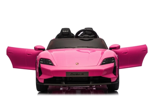 Детский электрический игрушечный автомобиль Porsche Taycan Turbo S двухместный, розовый, ROLLZONE (78960) / Электромобили № 3