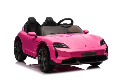 Детский электрический игрушечный автомобиль Porsche Taycan Turbo S двухместный, розовый, ROLLZONE (78960) / Электромобили № 4