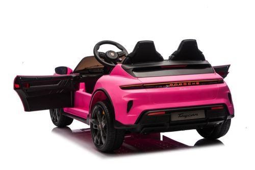 Детский электрический игрушечный автомобиль Porsche Taycan Turbo S двухместный, розовый, ROLLZONE (78960) / Электромобили № 7