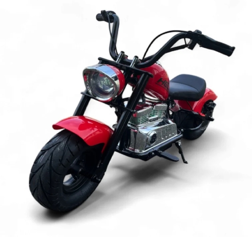 Детский электрический игрушечный мотоцикл Чоппер, красный, ROLLZONE (86419) / Электромобили