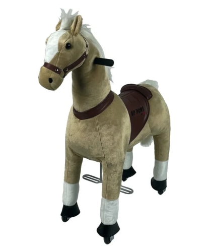 Игрушечная лошадка на колесиках, бежевая, ROLLZONE (80418) / Каталки