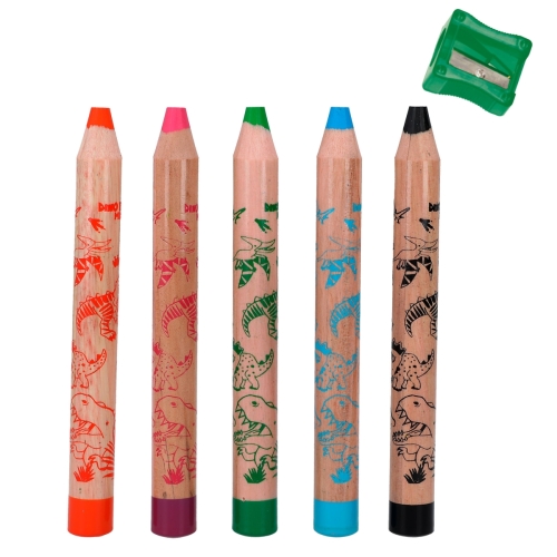 A set of colored mini pencils with a chin Dino World, Depesche (12180) / Drawing № 3 Kids Republic A set of colored mini pencils with a chin Dino World, Depesche (12180) / Drawing № 3
