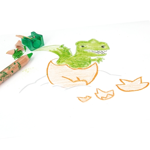A set of colored mini pencils with a chin Dino World, Depesche (12180) / Drawing № 5 Kids Republic A set of colored mini pencils with a chin Dino World, Depesche (12180) / Drawing № 5