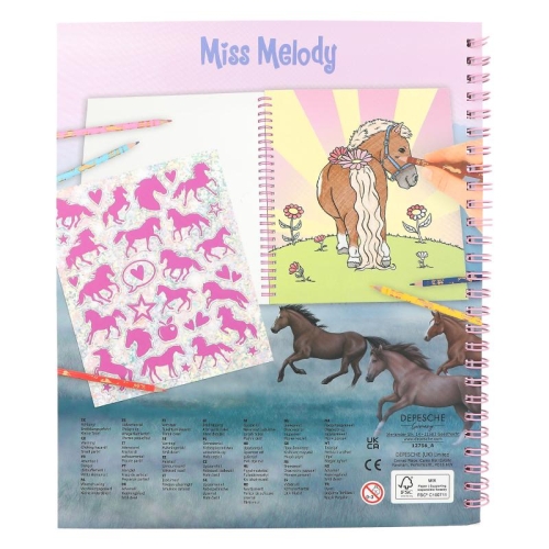 Miss Melody coloring book with double-sided glitter, Depesche (66934) / Stationery № 6 Kids Republic Miss Melody coloring book with double-sided glitter, Depesche (66934) / Stationery № 6
