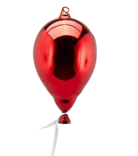 Ялинкова прикраса Повітряна кулька червона висота 19см, Enzo De Gasperi (EDG Italy) 57747 / Новорічний декор