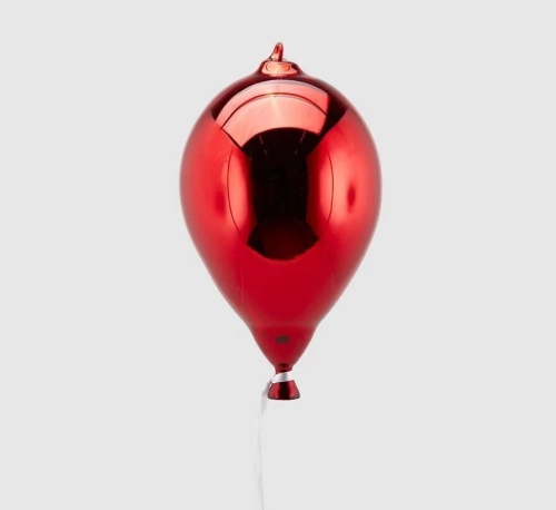 Ялинкова прикраса Повітряна кулька червона висота 24см, Enzo De Gasperi (EDG Italy) 57815 / Новорічний декор № 2