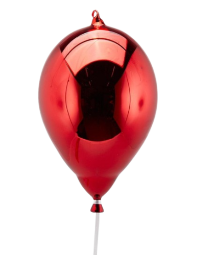 Ялинкова прикраса Повітряна кулька червона висота 32см, Enzo De Gasperi (EDG Italy) 62925 / Новорічний декор