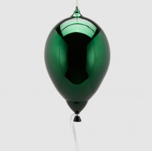 Ялинкова прикраса Повітряна кулька зелена висота 32см, Enzo De Gasperi (EDG Italy) 62963 / Новорічний декор № 2