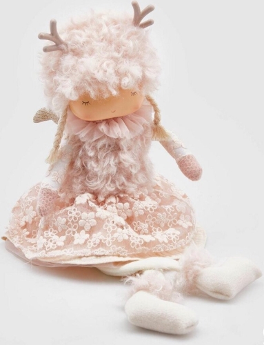 Декор лялька Ренна в рожевому одязі висота 50см, Enzo De Gasperi (EDG Italy) 83910 / Новорічний декор № 2