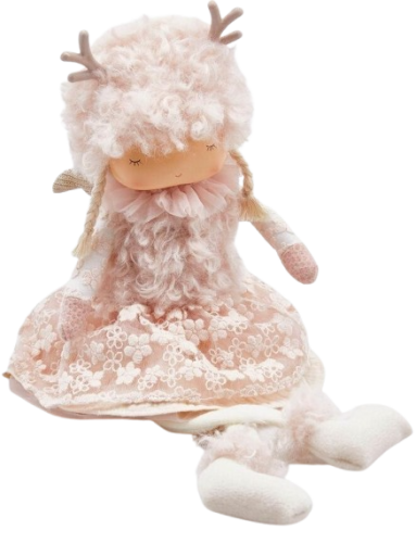 Декор лялька Ренна в рожевому одязі висота 50см, Enzo De Gasperi (EDG Italy) 83910 / Новорічний декор
