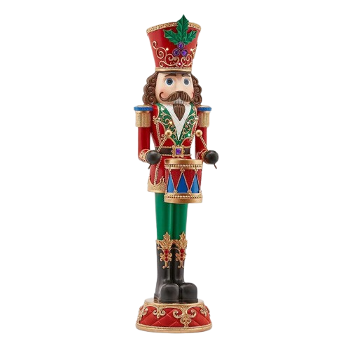 Декор різдвяний солдатик з барабаном з LED підсвіткою висота 90см, Enzo De Gasperi (EDG Italy) 55518 / Новорічний декор