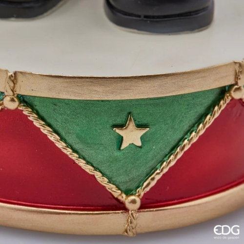 Декор різдвяний солдатик зі сніговою кулею світлодіодний висота 50см, Enzo De Gasperi (EDG Italy) 00478 / Новорічний декор № 3