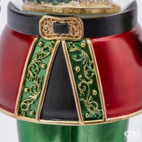 Декор різдвяний солдатик зі сніговою кулею світлодіодний висота 50см, Enzo De Gasperi (EDG Italy) 00478 / Новорічний декор № 4