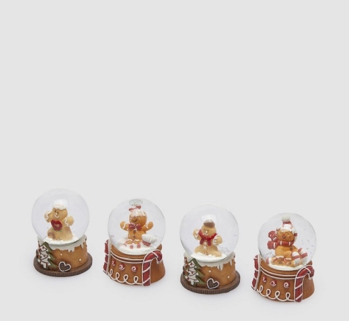 Декор Снігова куля Марципан висота 6,5см в асортименті, Enzo De Gasperi (EDG Italy) 69031 / Новорічний декор № 2