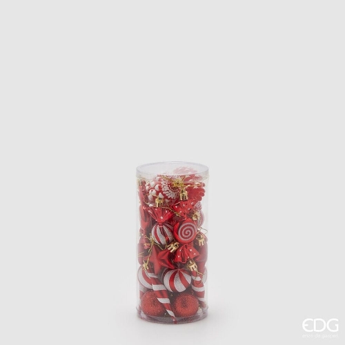 Набір ялинкових прикрас червоно-білих 28шт, Enzo De Gasperi (EDG Italy) 22217 / Новорічний декор № 2