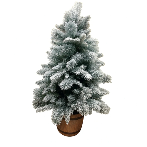 Ялинка в снігу у горщику зелена висота 56см, Enzo De Gasperi (EDG Italy) 16121 / Новорічний декор № 3