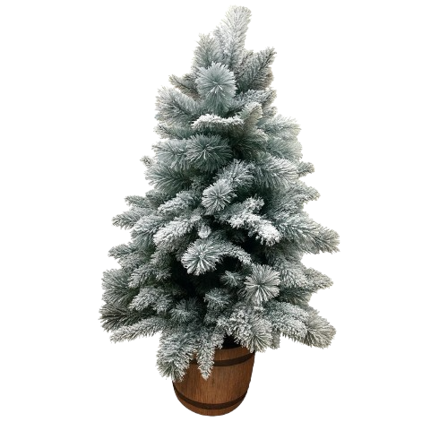 Ялинка в снігу у горщику зелена висота 56см, Enzo De Gasperi (EDG Italy) 16121 / Новорічний декор