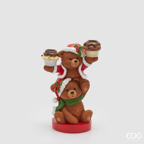 Підсвічник Ведмеді висота 25см, Enzo De Gasperi (EDG Italy) 30882 / Новорічний декор № 2