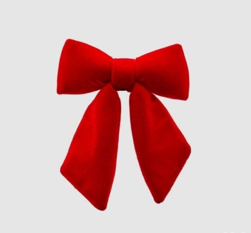 Декор бант оксамитовий червоний висота 25см, Enzo De Gasperi (EDG Italy) 77856 / Новорічний декор № 2