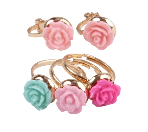 Набір каблучок та сережки Троянда, Great Pretenders (90204) / Все для свята