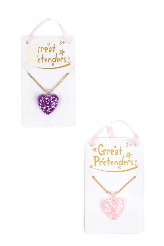 Намисто Блискучі серця в асортименті, Great Pretenders (90418) / Все для свята № 2
