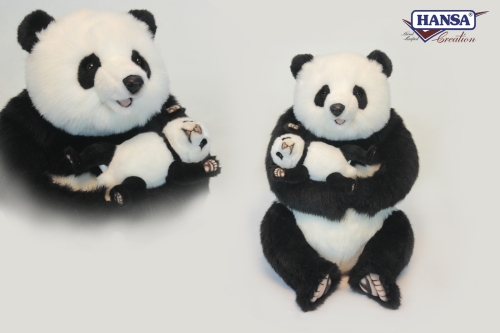 Plush Toy Panda with a baby sitting height 52cm, Hansa (66099) / Plush Toys № 2 Kids Republic Plush Toy Panda with a baby sitting height 52cm, Hansa (66099) / Plush Toys № 2