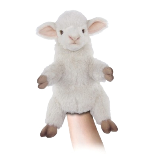 Plush Puppet Lamb Puppet series, H. 27cm, HANSA (7340)