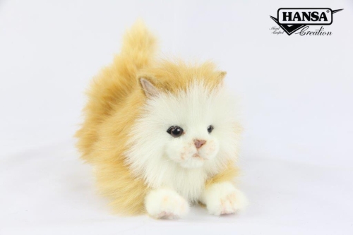 Мягкая игрушка Котенок коричнево-белый, лежащий, L. 25см, HANSA (8232) / Мягкие игрушки № 2