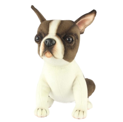 Plush Toy Boston terrier sitting, L. 26cm, HANSA (8550) / Plush Toys