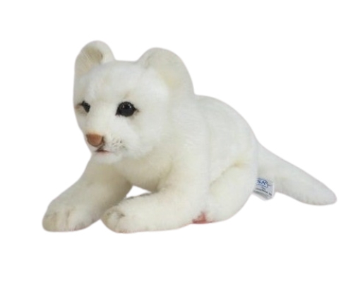 Plush Toy Albino lion length 29cm, Hansa (5804) / Plush Toys Kids Republic Plush Toy Albino lion length 29cm, Hansa (5804) / Plush Toys