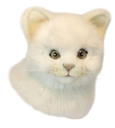 Plush Toy White kitten, sitting length 32cm, Hansa (6433) / Plush Toys
