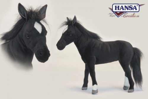 Plush Toy Black stallion height 40cm, Hansa (6526) / Plush Toys № 2 Kids Republic Plush Toy Black stallion height 40cm, Hansa (6526) / Plush Toys № 2