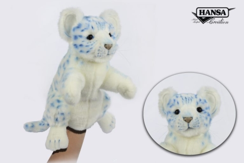 Мяка іграшка на руку Сніговий барс, серія Puppet висота 32 см (блакитний), Hansa (7779) / Мякі іграшки № 2