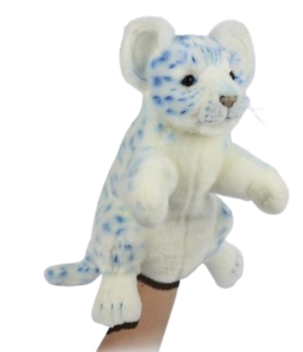 Мяка іграшка на руку Сніговий барс, серія Puppet висота 32 см (блакитний), Hansa (7779) / Мякі іграшки