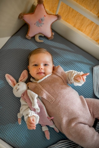 Blanket for hugs Rabbit Baby Charm, pink 29x35cm, Die Spiegelburg (85785) / Sleepers № 3 Kids Republic Blanket for hugs Rabbit Baby Charm, pink 29x35cm, Die Spiegelburg (85785) / Sleepers № 3