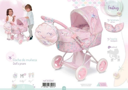 Коляска для куклы (раскладная) с рюкзаком и подушкой OCEAN FANTASY COLLECTION, DeCuevas (50418) / Домики для кукол № 4