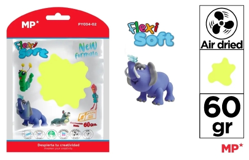 Modeling paste, neon yellow 60g, Madrid Papel (53382) / Sandbox Kids Republic Modeling paste, neon yellow 60g, Madrid Papel (53382) / Sandbox