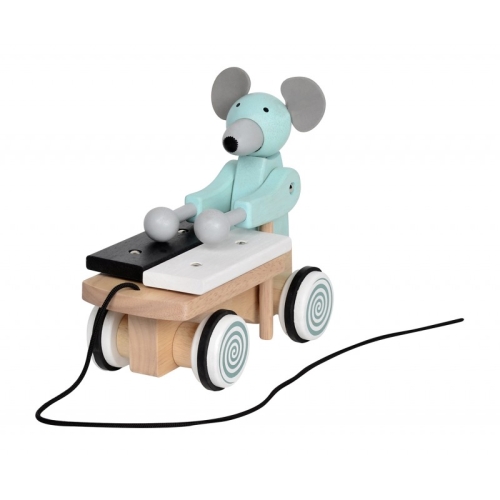 Toy mouse Pull Along with xylophone - wooden toy, Bass&Bass | B83803