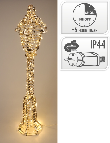 Ліхтар золотий новорічний 140см з LED підсвіткою, Koopman (66464) / Новорічний декор № 2 Kids Republic Ліхтар золотий новорічний 140см з LED підсвіткою, Koopman (66464) / Новорічний декор № 2