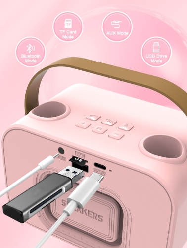 Kids karaoke set with microphone and light effects WK02 Pink, Walkie Talkie (54241) / Age 4-8 Years № 3