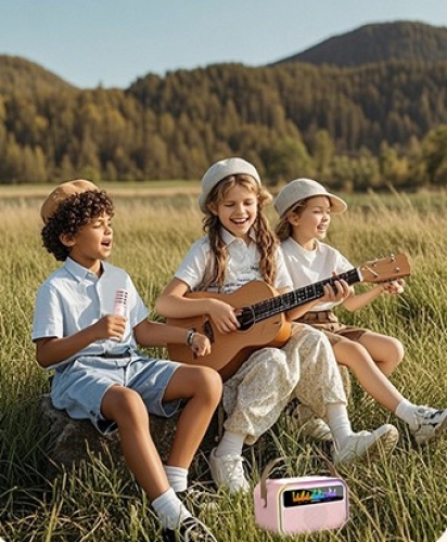 Kids karaoke set with microphone and light effects WK02 Pink, Walkie Talkie (54241) / Age 4-8 Years № 4