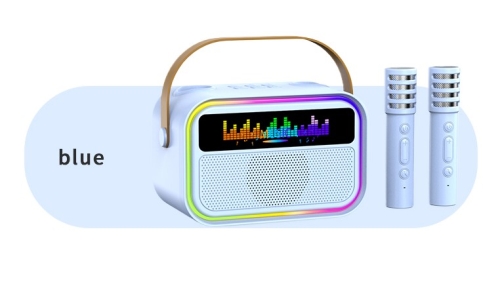 Kids Karaoke Kit with Microphone and Light Effects WK02 Blue, Walkie Talkie (54258) / Age 4-8 Years