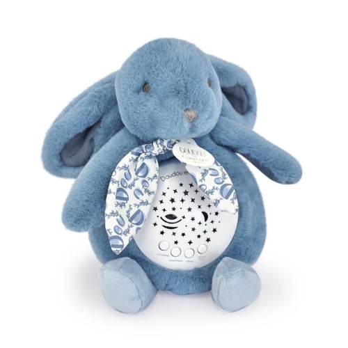 Musical nightlight with projection of stars Rabbit, 19cm blue, Doudou (42010) / Nightlights and Lamps