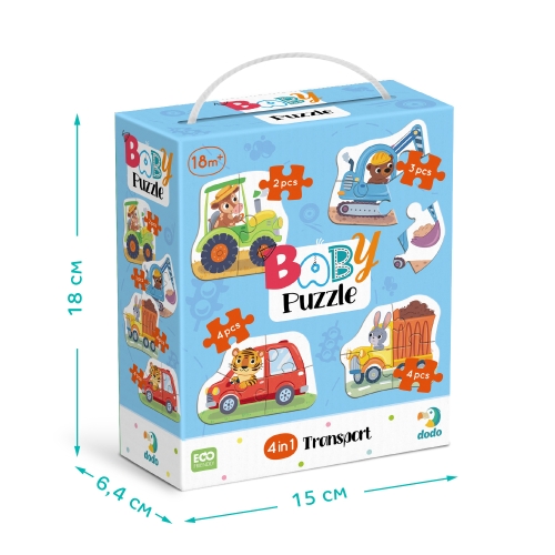 Пазл 4 в 1 Baby puzzle. Транспорт», Dodo Toys (300685) / Пазл № 4