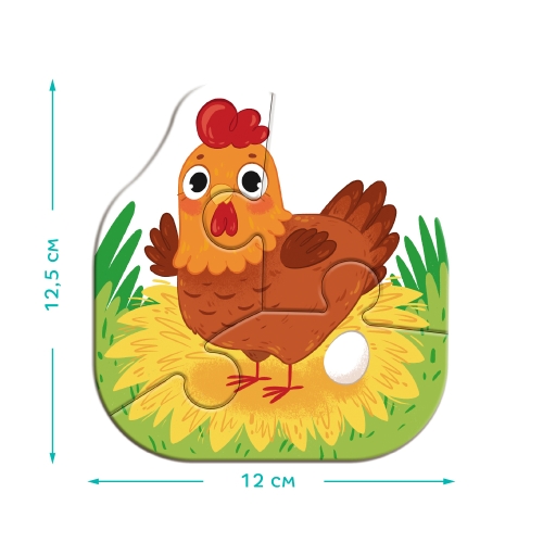 Пазл 4 в 1 Baby puzzle. Сельские животные», Dodo Toys (300686) / Пазл № 4