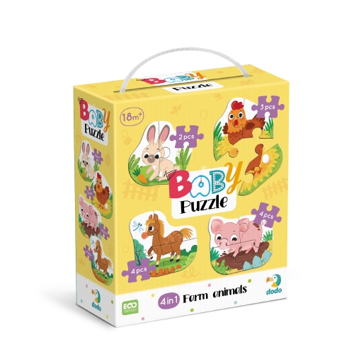 Пазл 4 в 1 Baby puzzle. Сельские животные», Dodo Toys (300686) / Пазл