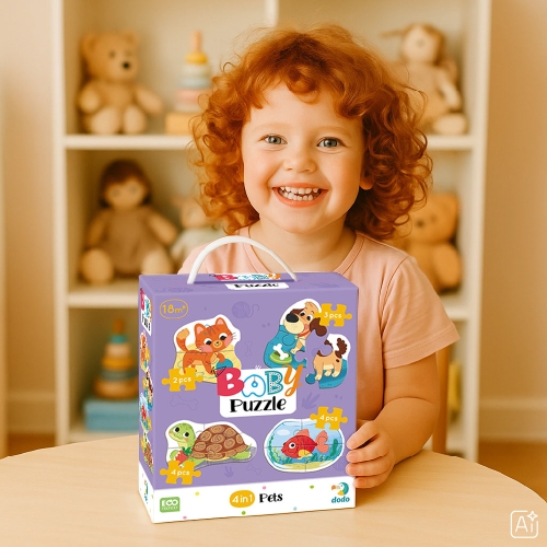 Пазл 4 в 1 Baby puzzle. Домашние животные», Dodo Toys (300688) / Пазл № 6 Kids Republic Пазл 4 в 1 Baby puzzle. Домашние животные», Dodo Toys (300688) / Пазл № 6
