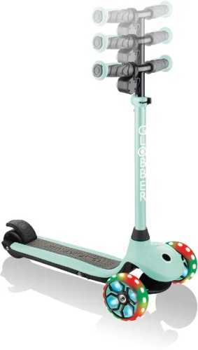 Электросамокат GLOBBER серии E-MOTION 4 пастельно-мятный, колеса с подсветкой, 50кг, 6+, 3 колеса, Globber (755-206) / Самокаты № 4