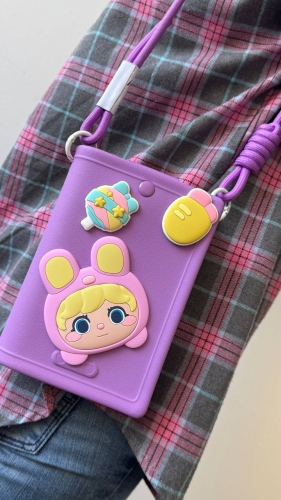 Kids silicone case-handbag on a string Lilac, Walkie Talkie (09647) / Age 4-8 Years № 3